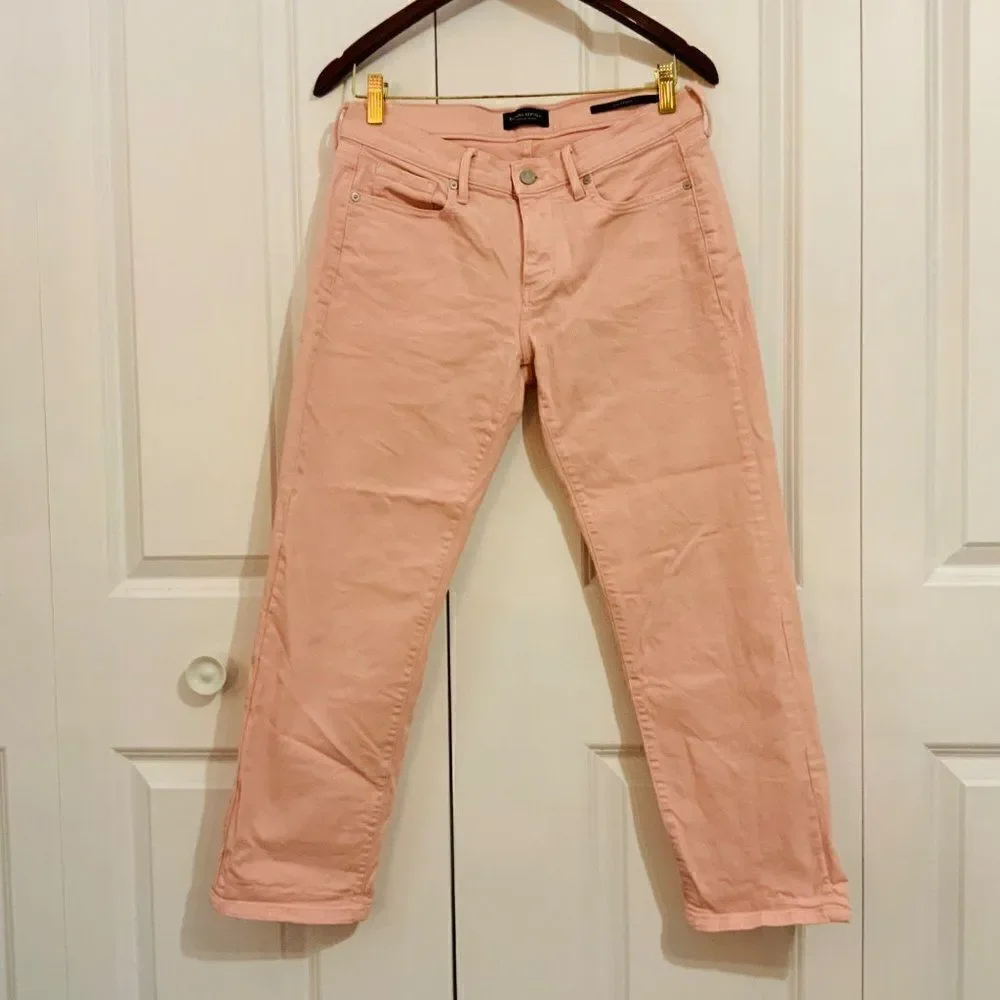 Banana Republic Jeans Blush Pink Girlfriend Crop Stretch Mid Rise Size 27